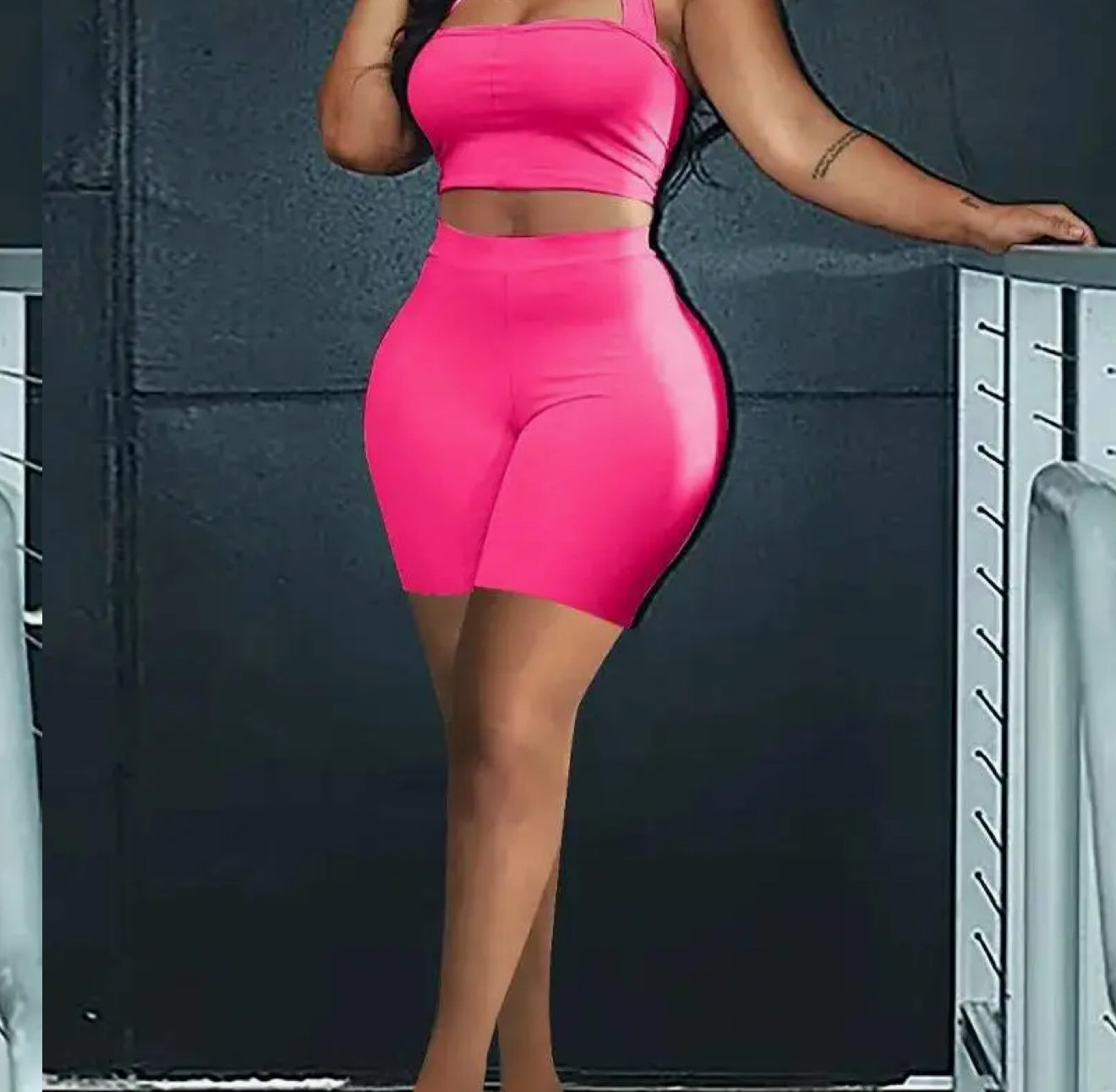 Halter Crop Top High Waist Short Set