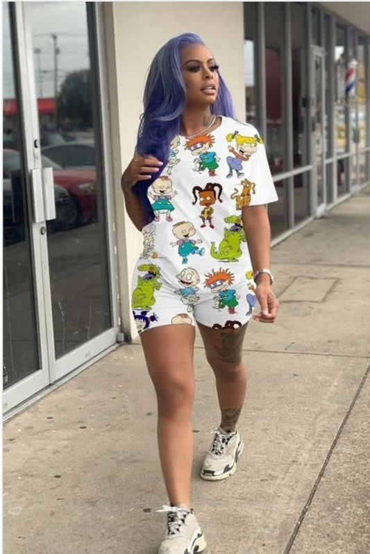 90's Throwback short set