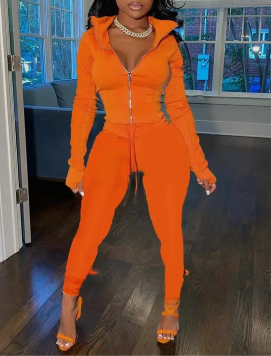2 Piece orange fitted Suit