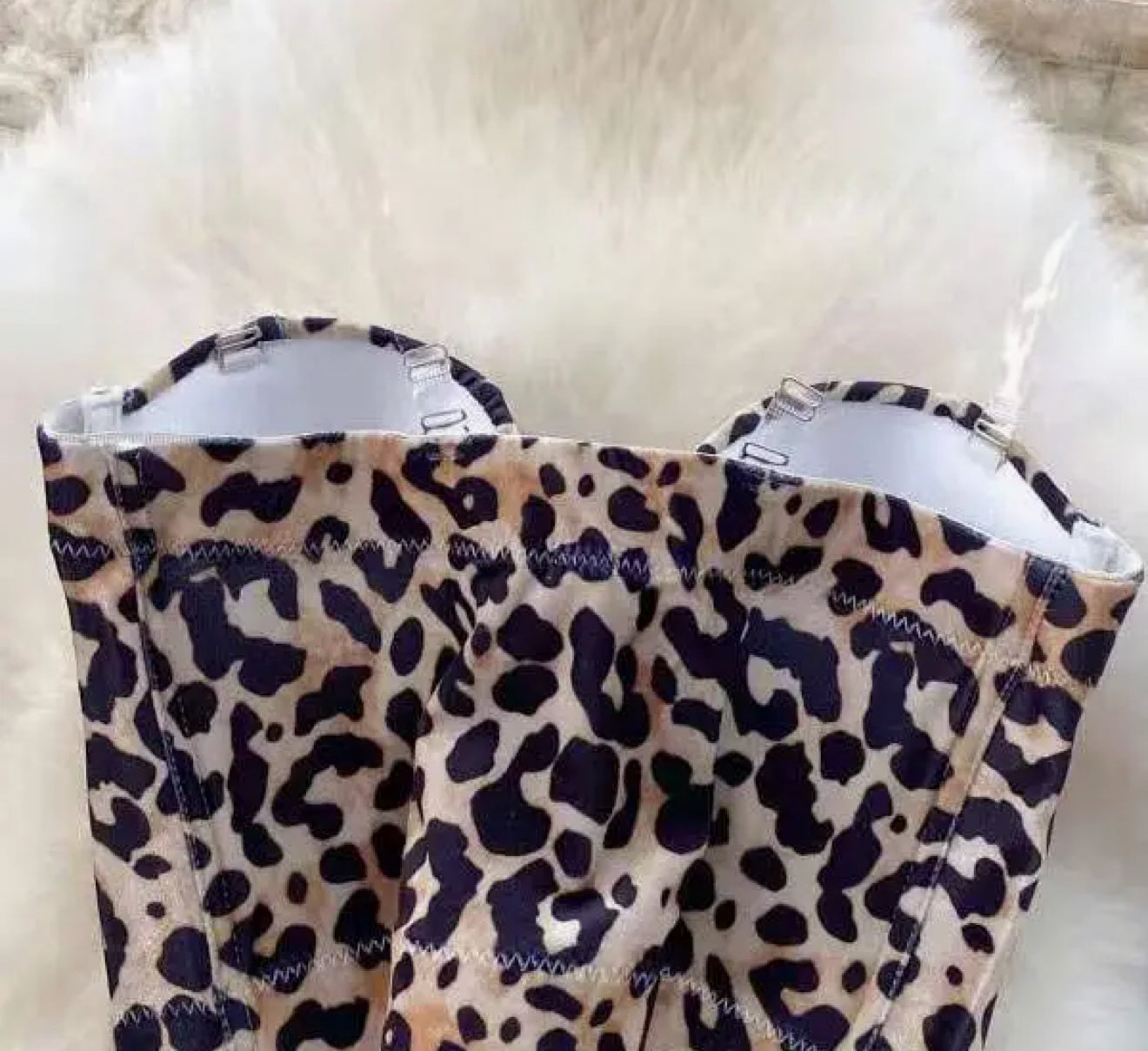 Strapless Leopard Print Top