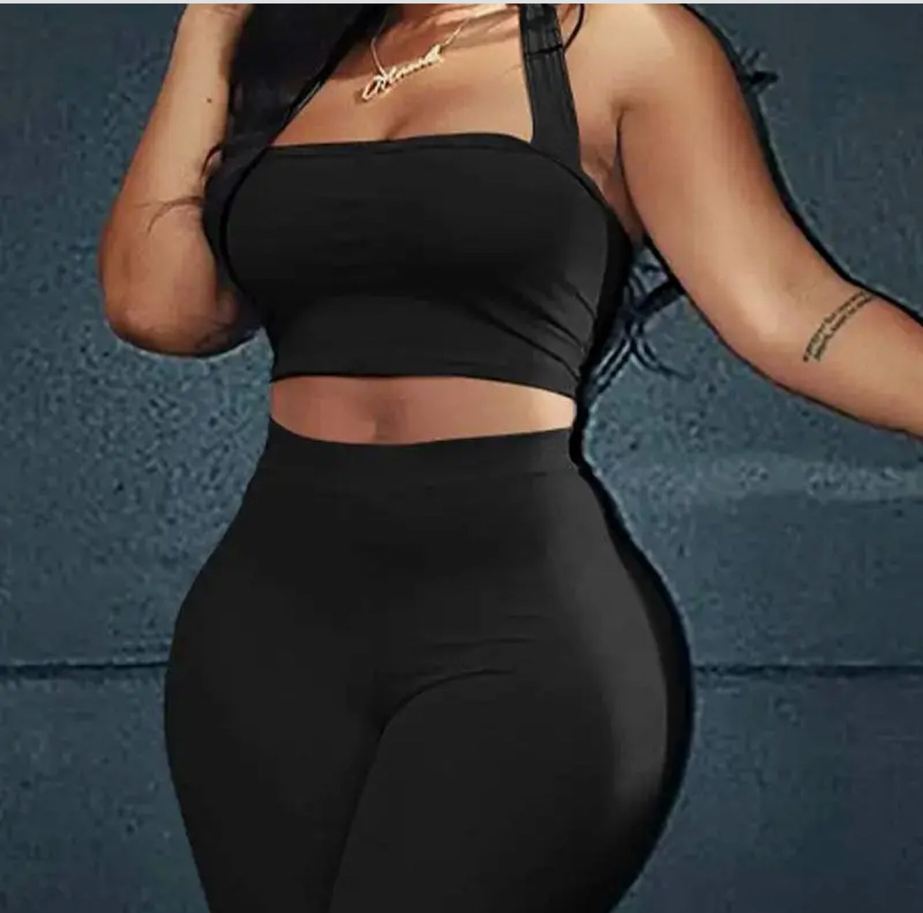Halter Crop Top High Waist Short Set